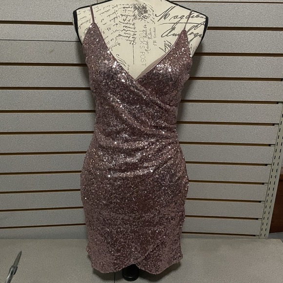 Trixxi Dresses & Skirts - Trixxi Clothing Company Short Formal Party Cocktail Dress Pink Mauve Sequined 7